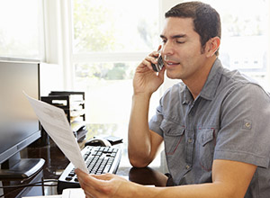 man talking on phone